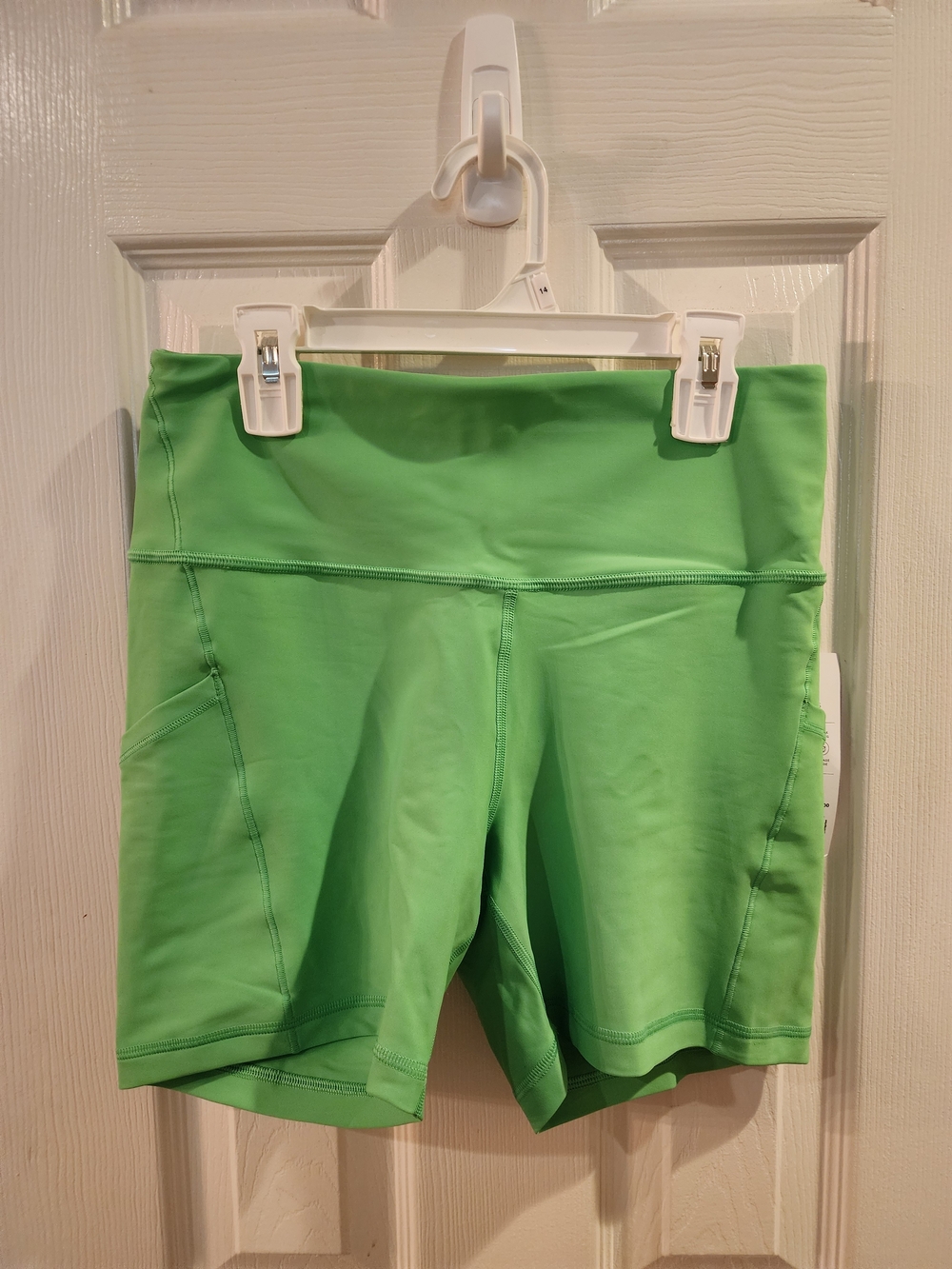 Athleta Lime Green High-Waist Performance Shorts